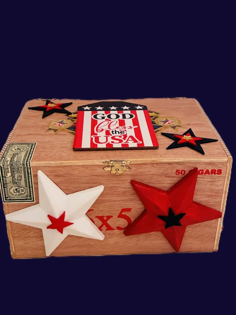 SUEÑOS de Saundra Upcycled, American Standard Cigar Box, ARTFUL STORAGE
